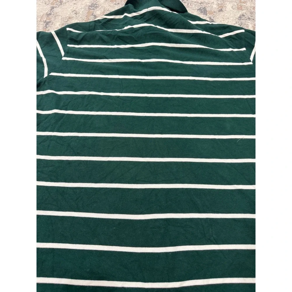 Polo Ralph Lauren Mens 4XB Big Green White Striped Short Sleeve Polo Shirt